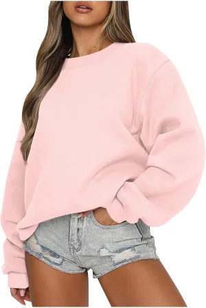 jovati Womens Fashion 2024 Fall Outfits Oversized Sweatshirts CrewNeck Pullover Hoodies y2k Teen Girls Clothes lighten deals of the day clean girl aesthetic clothes over sized sweatshirt for women