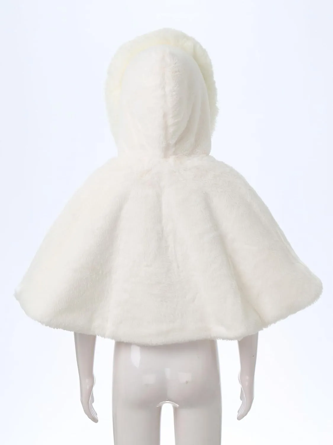 Kaerm Toddler Baby Girls Cute Carseat Poncho Faux Fur Hooded Cape Cloak Fleece Jacket Coat Winter Outerwear