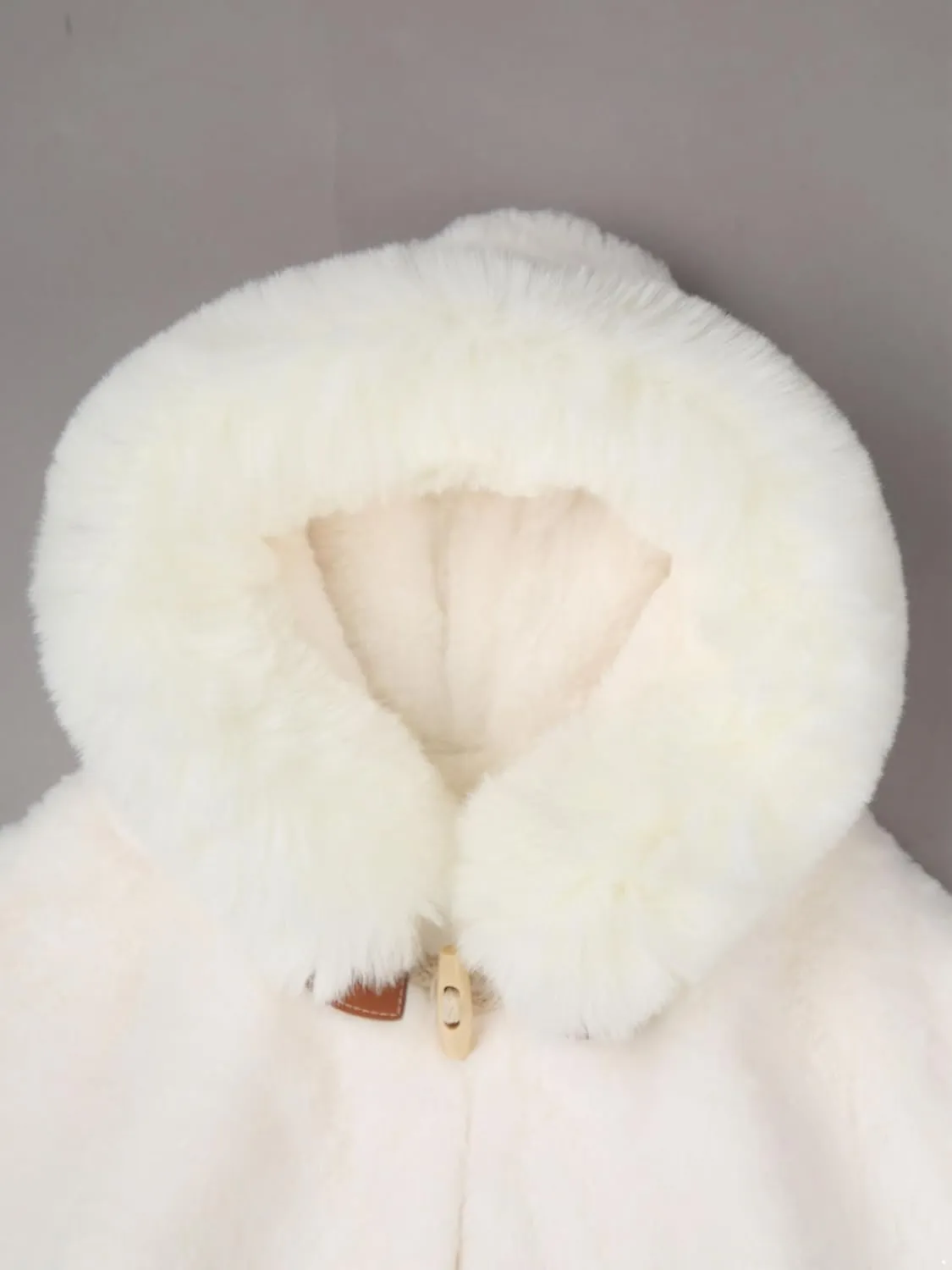 Kaerm Toddler Baby Girls Cute Carseat Poncho Faux Fur Hooded Cape Cloak Fleece Jacket Coat Winter Outerwear