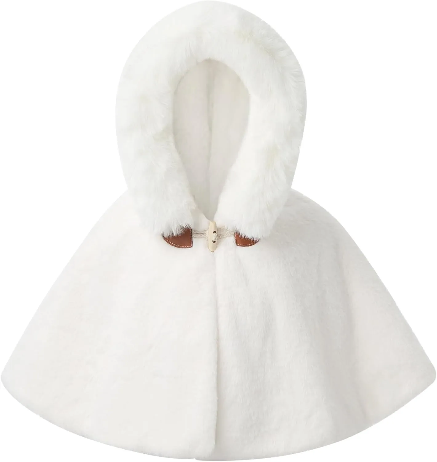 Kaerm Toddler Baby Girls Cute Carseat Poncho Faux Fur Hooded Cape Cloak Fleece Jacket Coat Winter Outerwear
