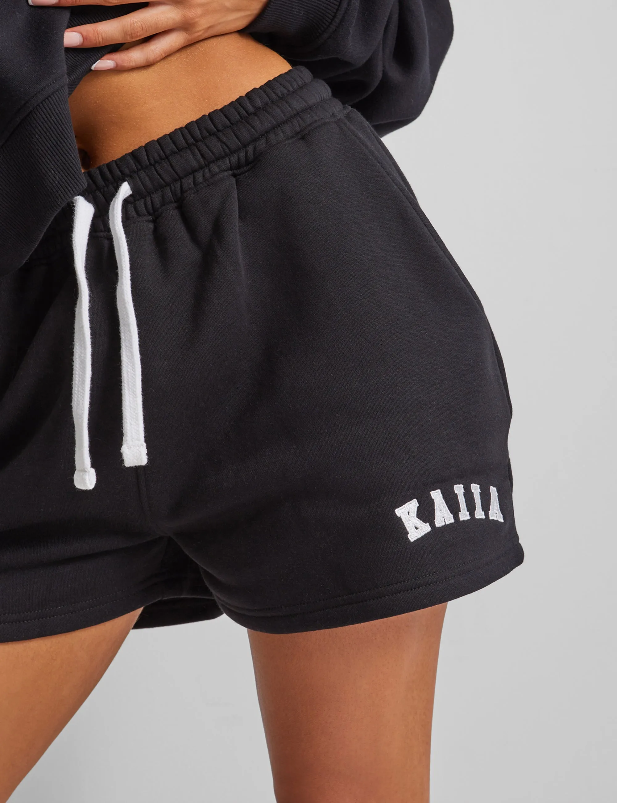 Kaiia Relaxed Sweat Shorts Black