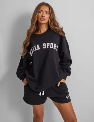 Kaiia Relaxed Sweat Shorts Black
