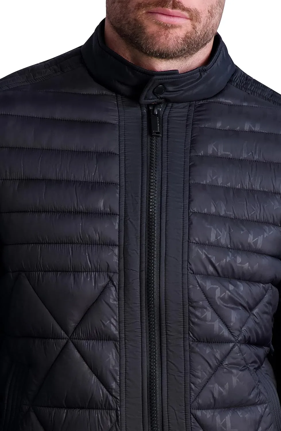 Karl Lagerfeld Paris Men's Monogram Quilted Jacket