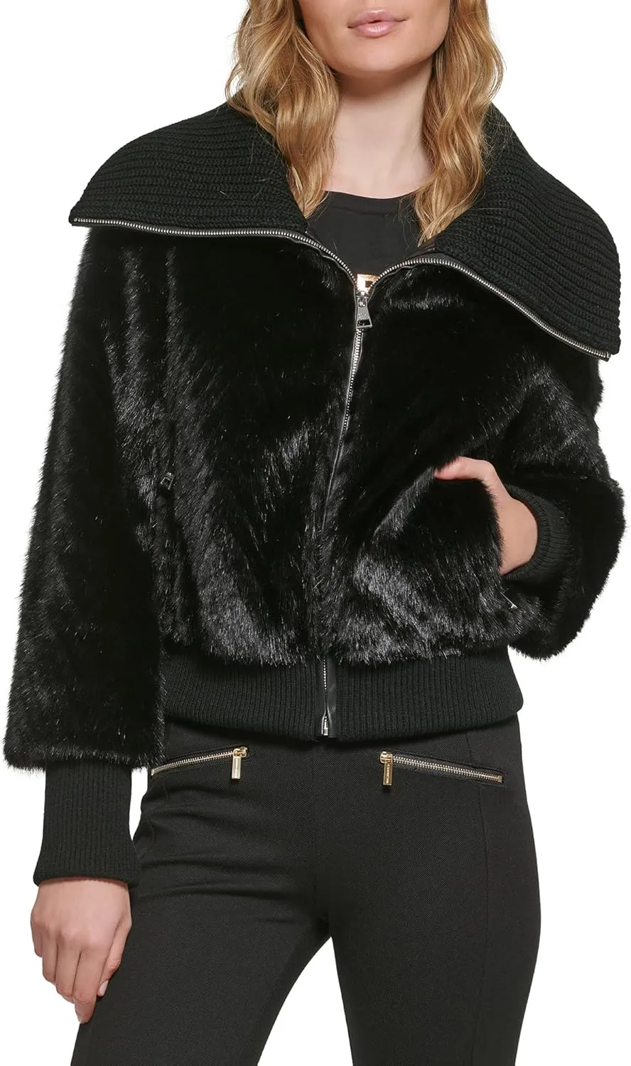 Karl Lagerfeld Paris Women's Faux Fur Jacket