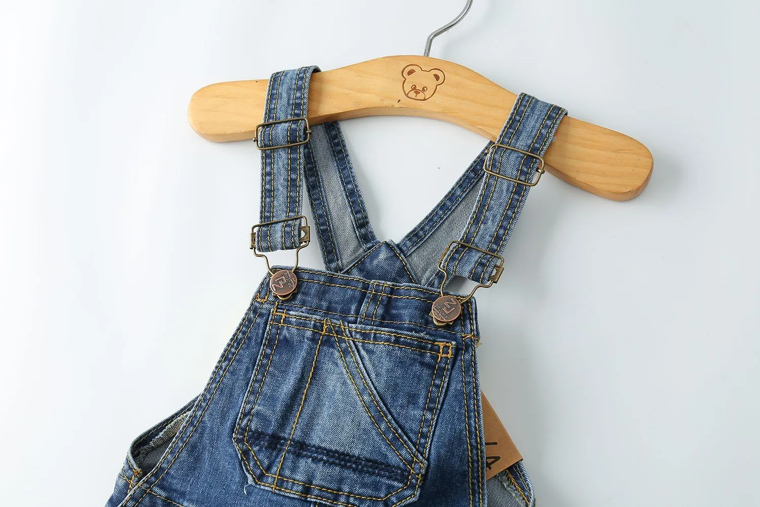 KIDSCOOL SPACE Little Girl Boy Jean Overalls,Toddler Ripped Denim Overall Pants