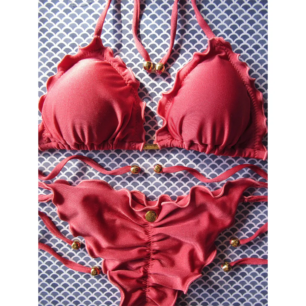 La Sirene Sunshine Triangle Bikini - Guava Red