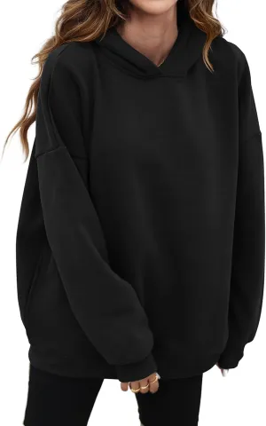 LaLaLa Womens Oversized Hoodies Fleece Lined Long Sleeve Sweatshirts Casual Loose Trendy Pullover Sweaters with Pockets