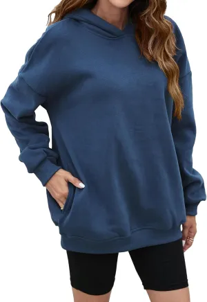 LaLaLa Womens Oversized Hoodies Fleece Lined Long Sleeve Sweatshirts Casual Loose Trendy Pullover Sweaters with Pockets