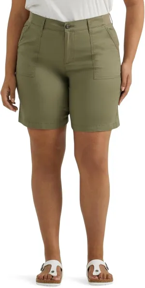 Lee Women's Plus Size Ultra Lux Comfort with Flex-to-go Utility Bermuda Short