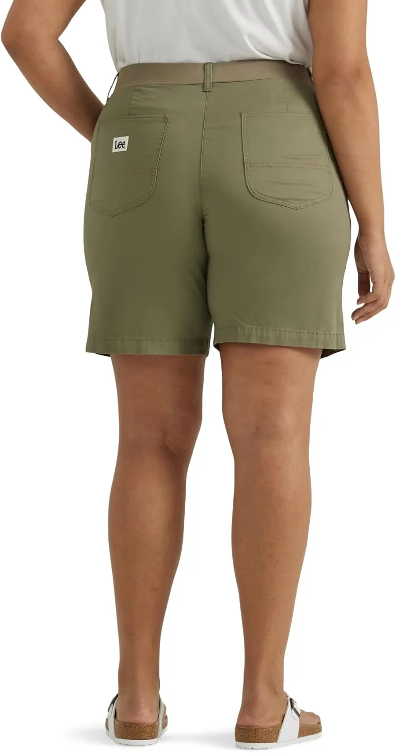 Lee Women's Plus Size Ultra Lux Comfort with Flex-to-go Utility Bermuda Short