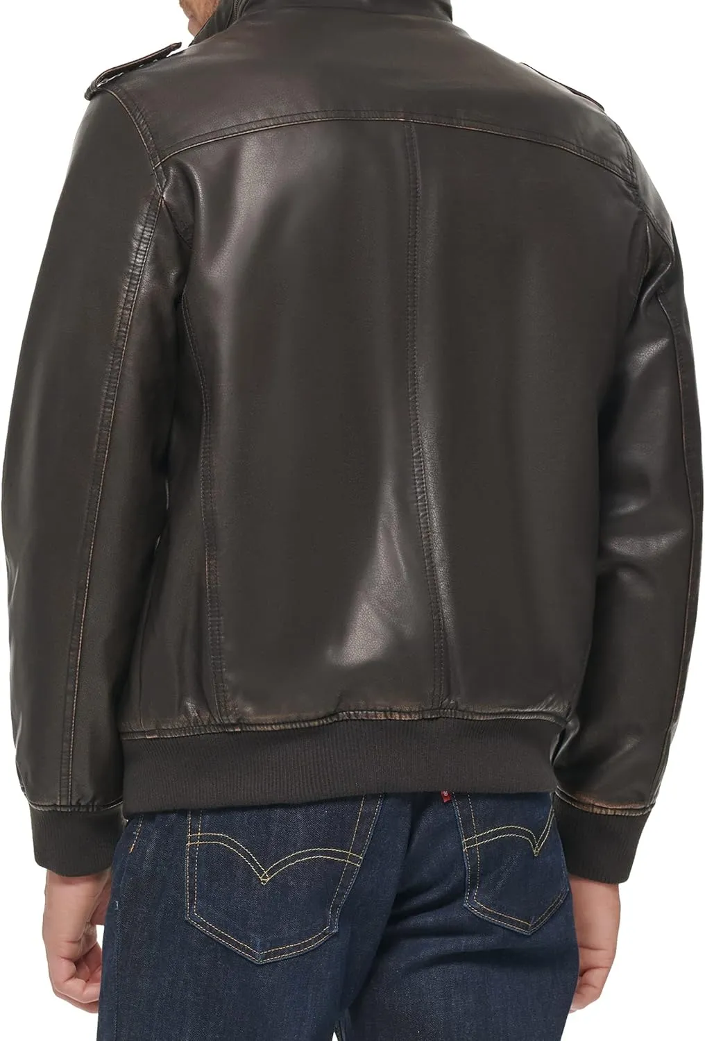 Levi's Men's Faux Leather Aviator Bomber Jacket (Regular & Big & Tall Sizes)