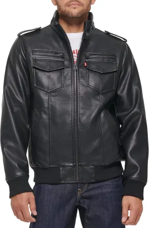 Levi's Men's Faux Leather Aviator Bomber Jacket (Regular & Big & Tall Sizes)