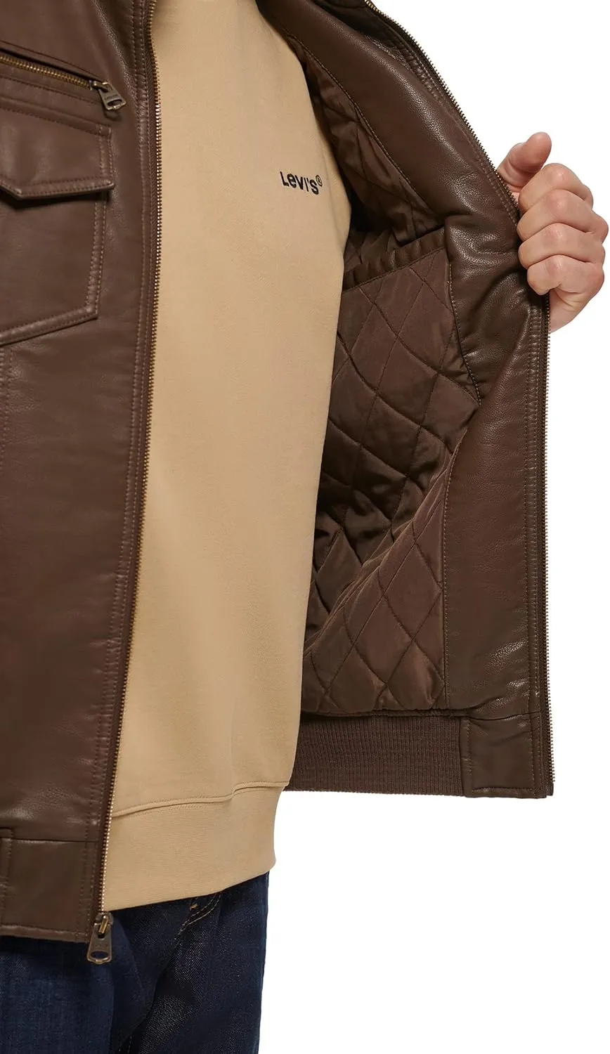 Levi's Men's Faux Leather Aviator Bomber Jacket (Regular & Big & Tall Sizes)