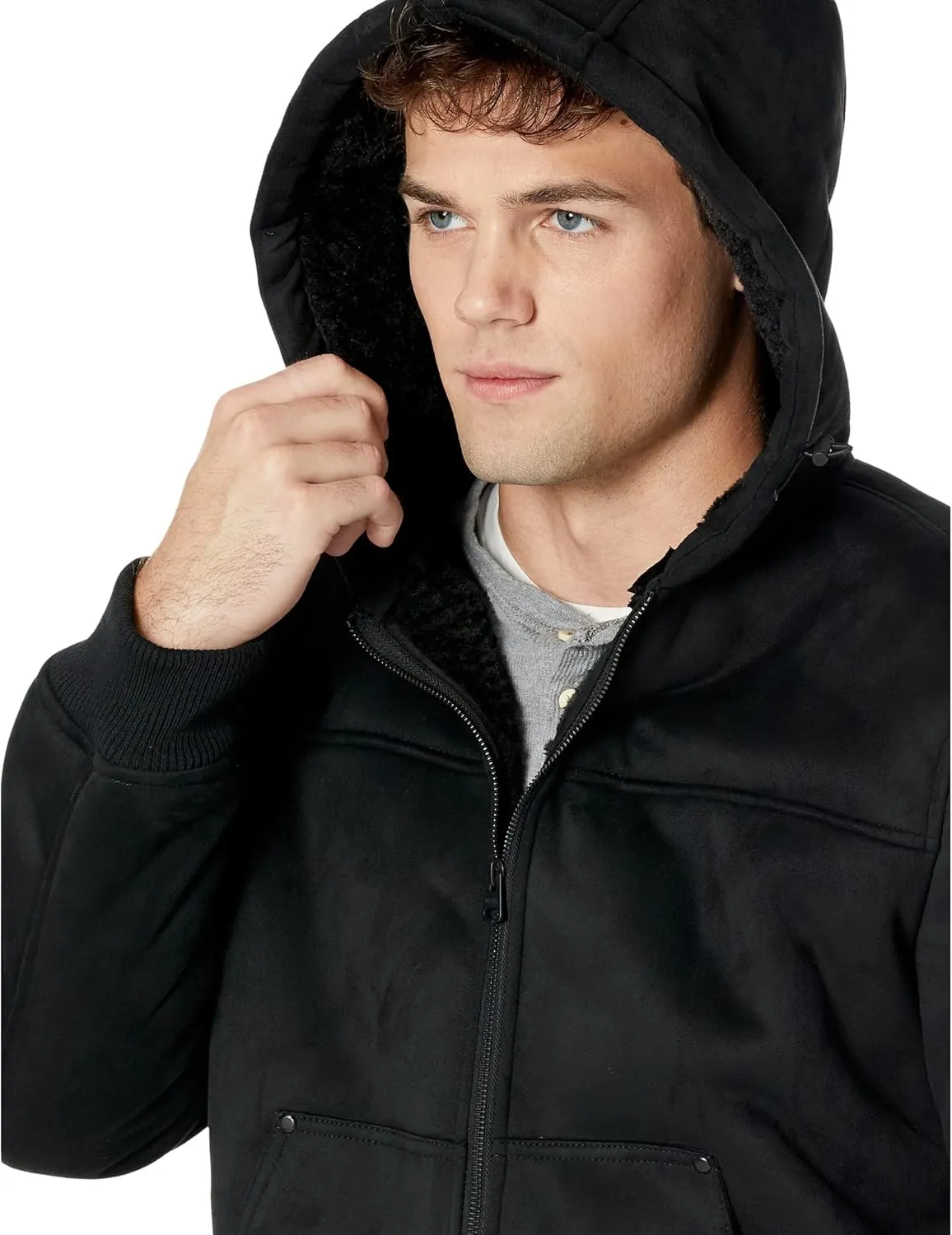 Levi's Men's Faux Shearling Hoody Bomber Jacket