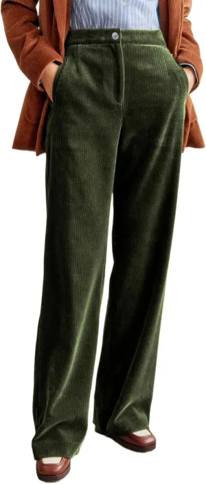 LifeShe Women Corduroy Pants Elastic Waisted Straight Leg Pant Casual Stretchy Baggy Boyfriend Long Trousers