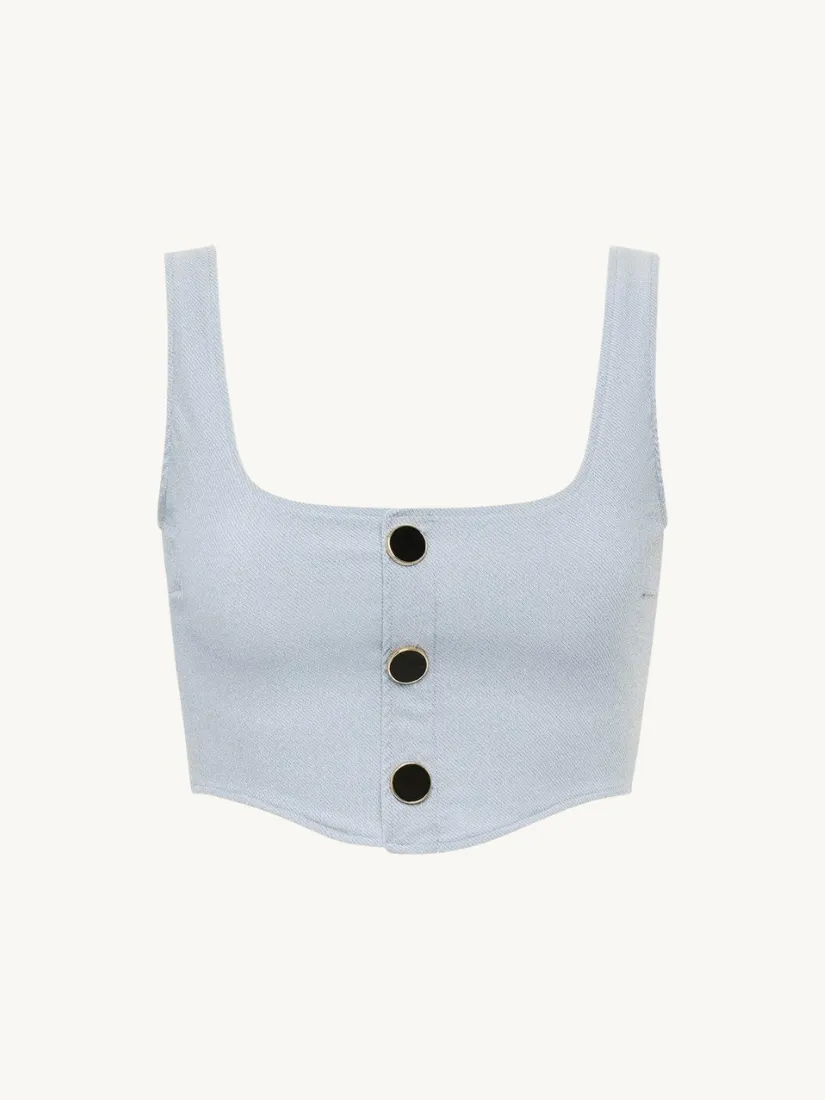 Light Denim Olivia Corset Top