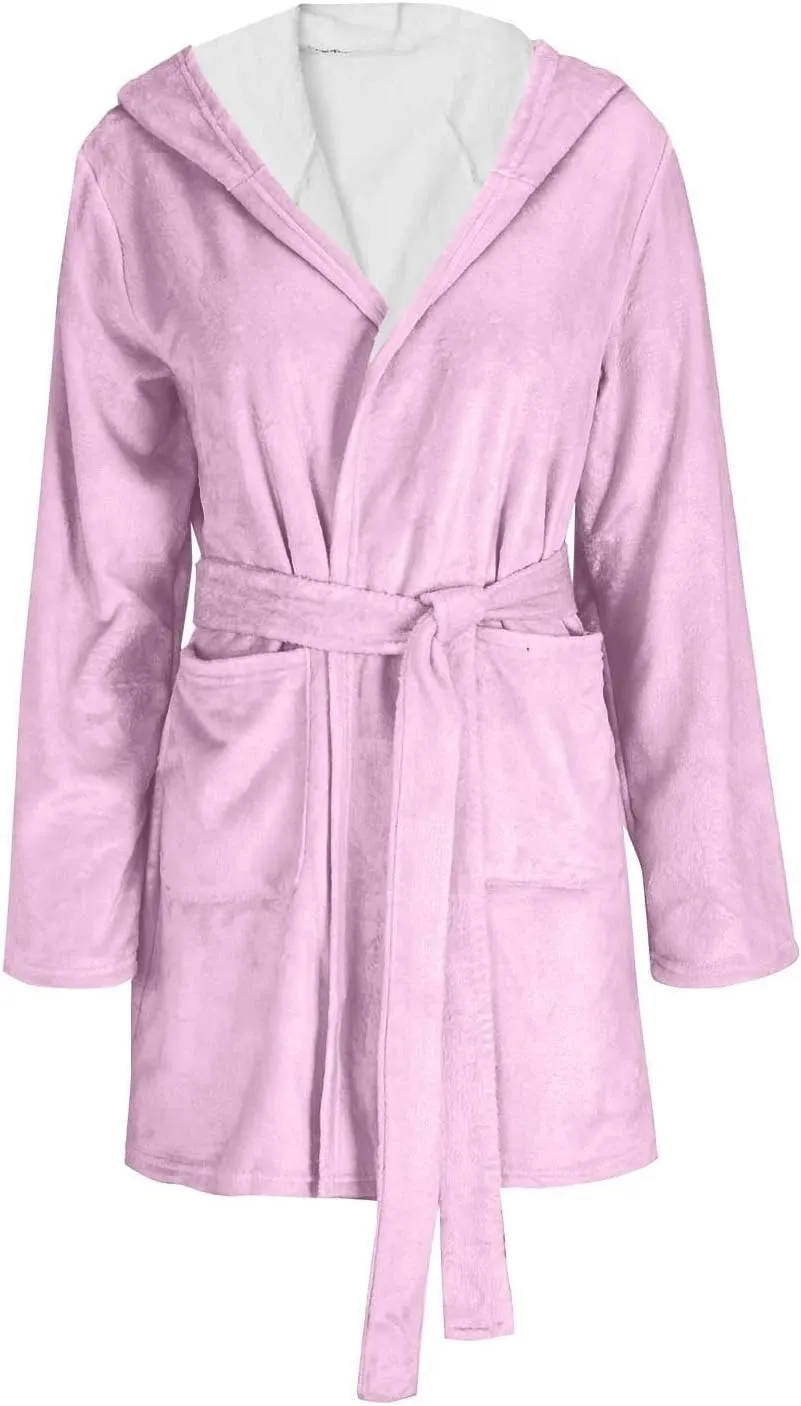 Lightweight Full-Length Robes for Women Soft Solid Sleepwear Spa Robes with Pockets Spa Robe for Women Womens Long