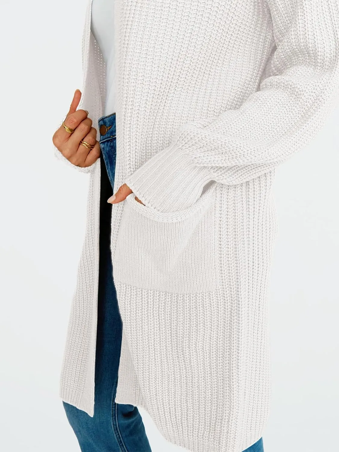 LILLUSORY Long Oversized Cardigans Sweaters for Women Open Front Knit Fall with Pockets 2025 Outfits Fashion