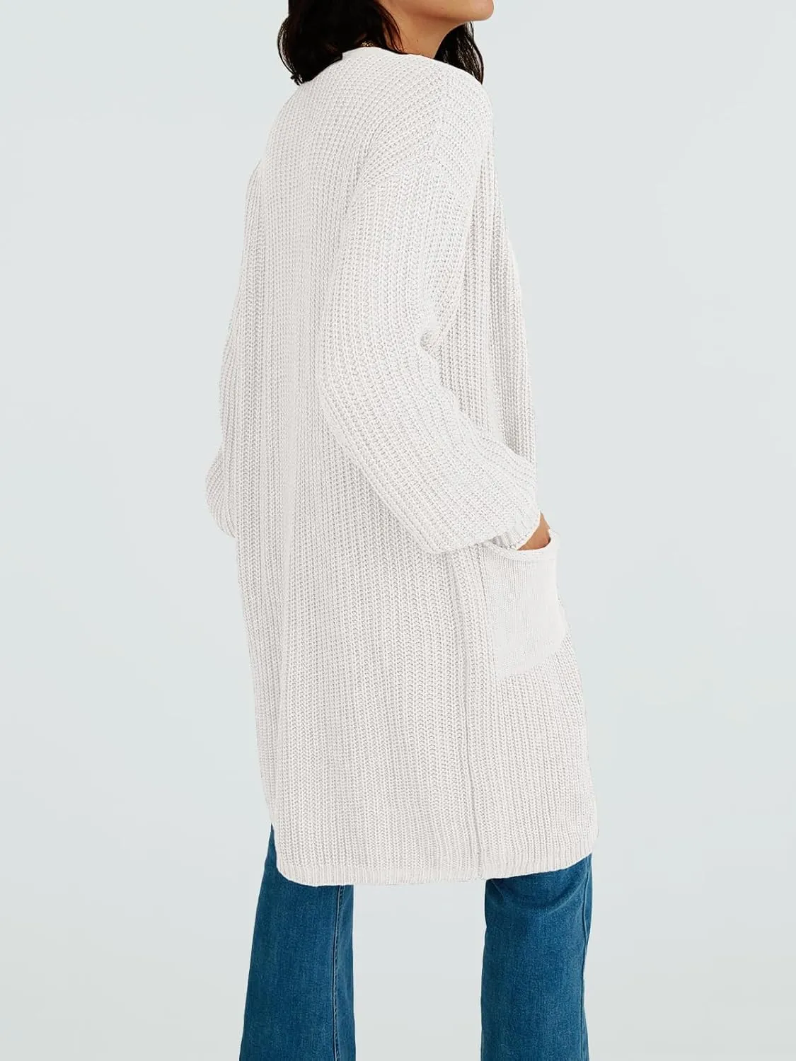 LILLUSORY Long Oversized Cardigans Sweaters for Women Open Front Knit Fall with Pockets 2025 Outfits Fashion