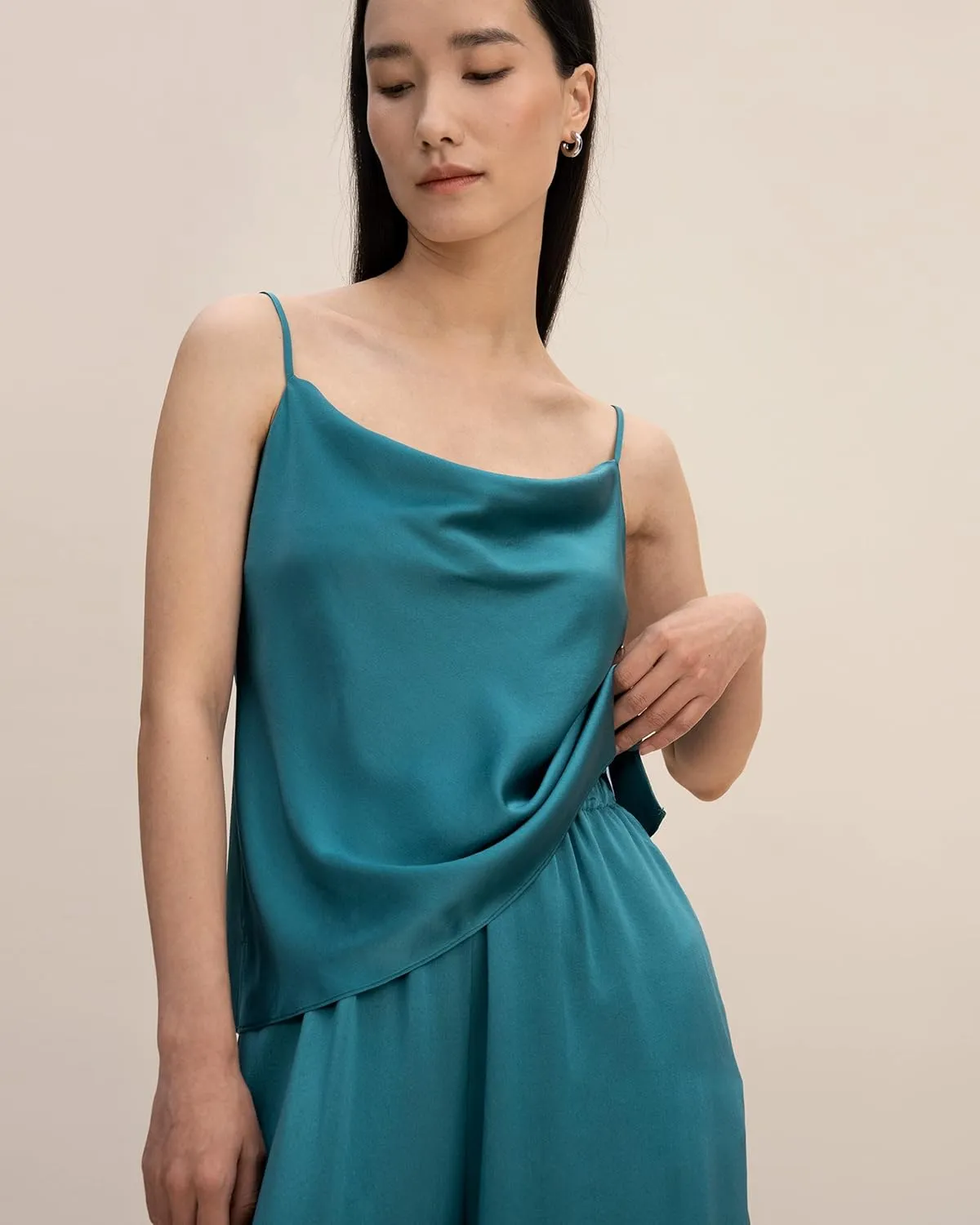 LilySilk Womens 100% Silk Camisole 22MM Charmeuse Silk, Versatile & Basic Silk Camisole Top for Summer