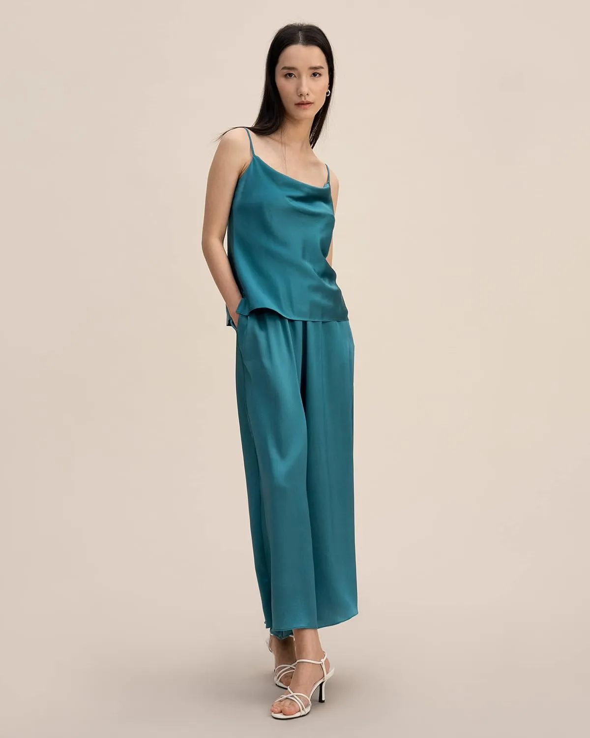 LilySilk Womens 100% Silk Camisole 22MM Charmeuse Silk, Versatile & Basic Silk Camisole Top for Summer