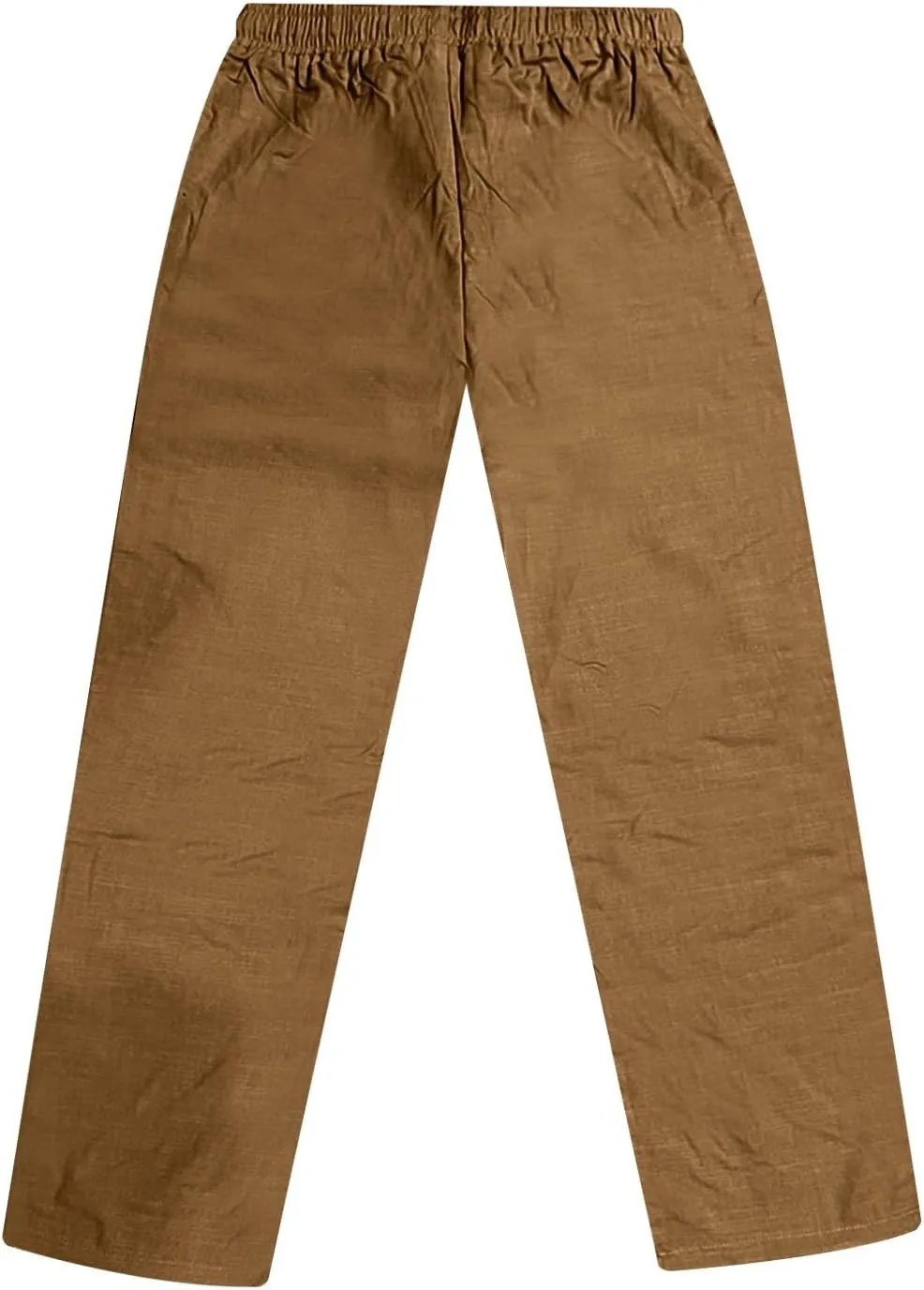 Linen Pants Men Drawstring Elastic Waist Pants Beach Summer Pants Lightweight Linen Trousers with Pockets