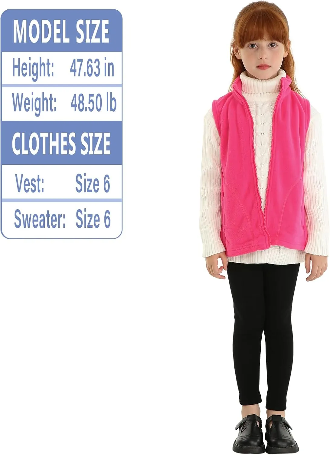 LittleSpring Kids Fleece Vest Jacket Full-Zip Warm Sleeveless