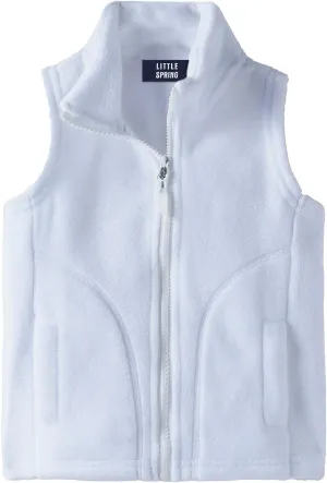 LittleSpring Kids Fleece Vest Jacket Full-Zip Warm Sleeveless