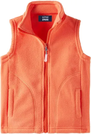 LittleSpring Kids Fleece Vest Jacket Full-Zip Warm Sleeveless