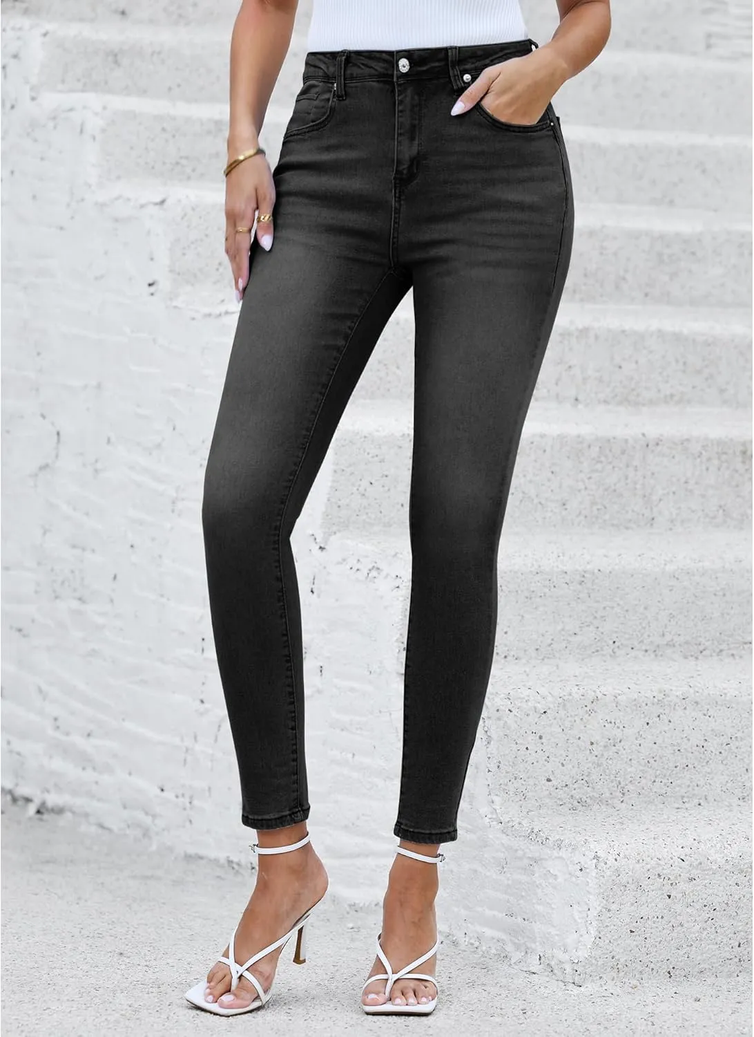 LookbookStore Skinny Jeans for Women Trendy High Waist Slim Fit Comfort Jeggings Jeans Stretchy Denim Pants Work Casual
