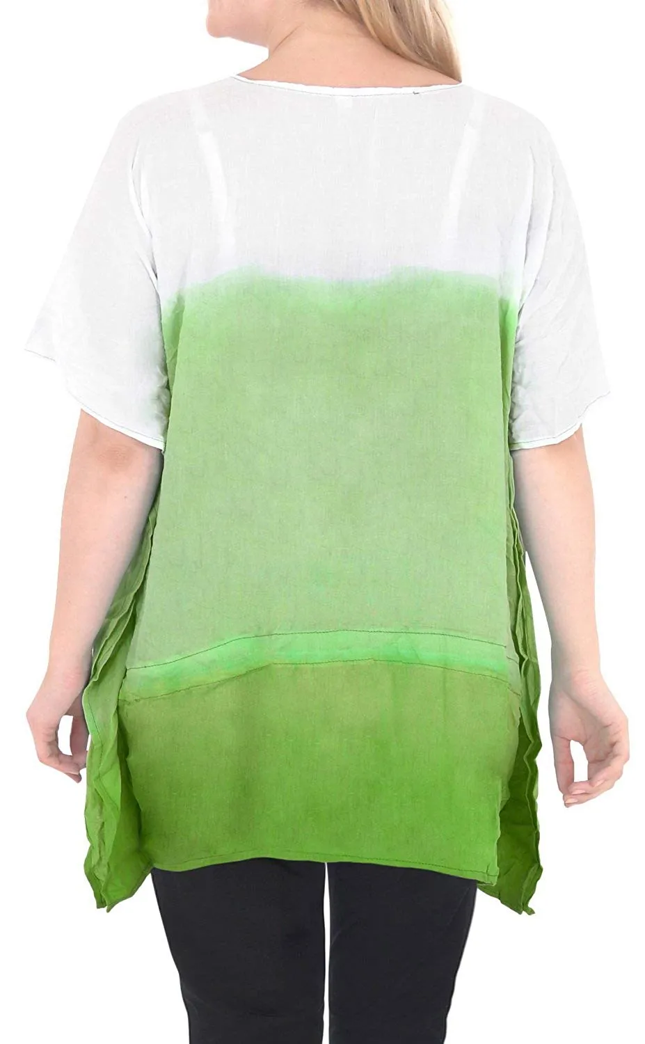 Loose Fit Plus Size Loose Beachwear Casual Blouse Women's Top Green 14 - 18