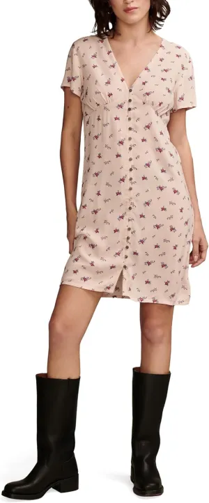 Lucky Brand Women's Mini Short Sleeve Slip Dress