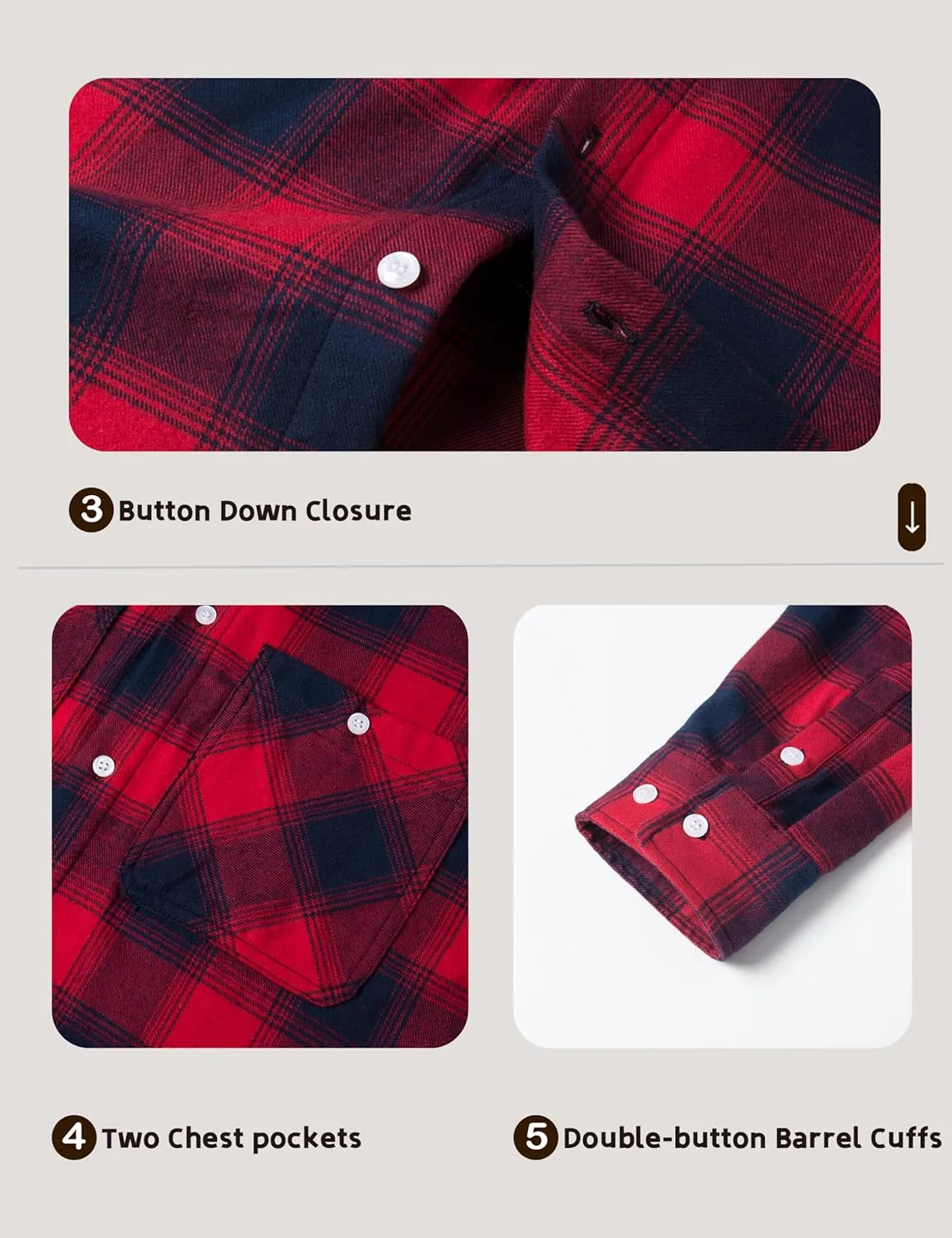 MAGCOMSEN Men's Flannel Shirts Long Sleeve Button Down Flannel Shirt Jacket with Hood Casual Cotton Plaid Shirt