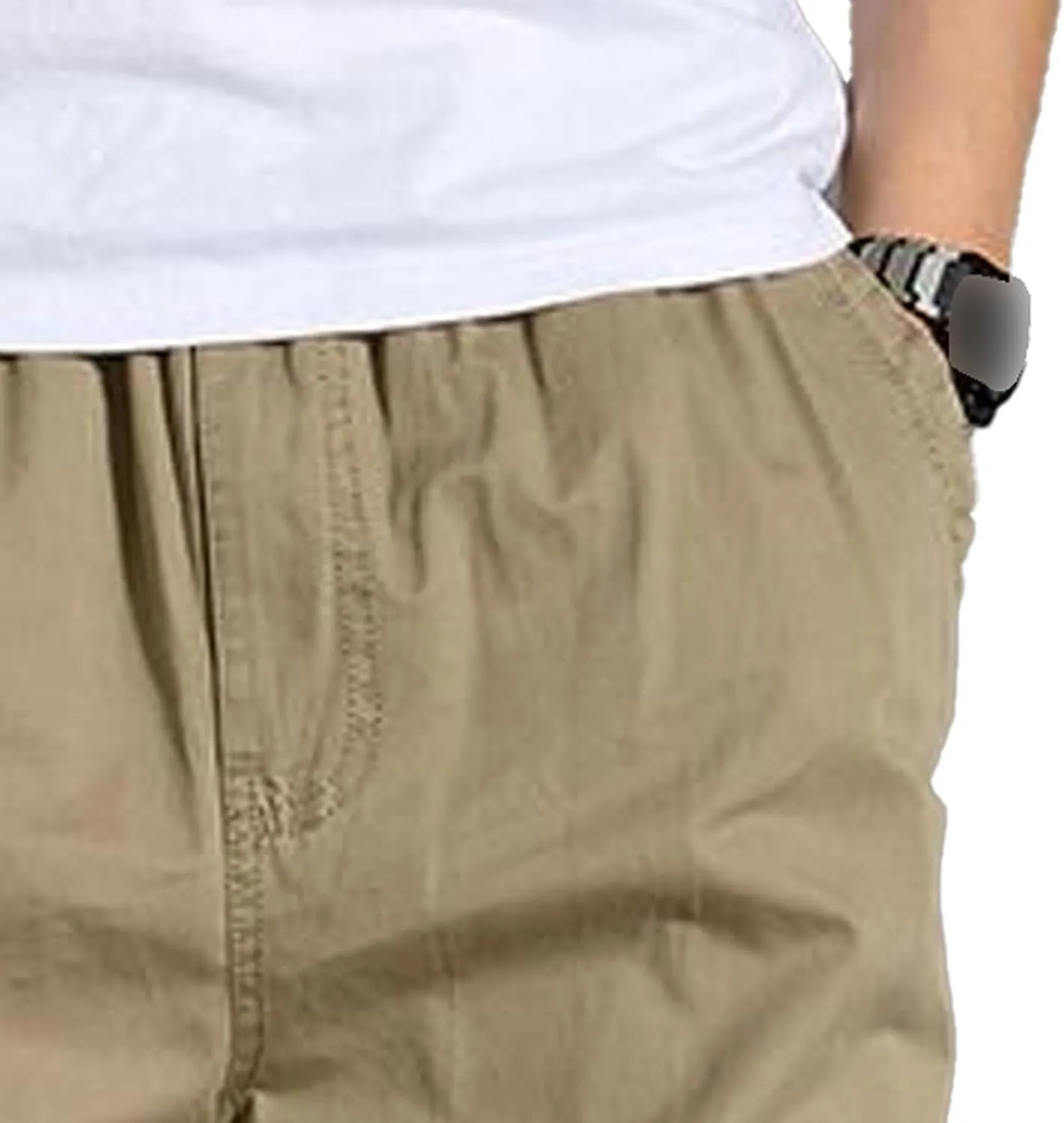 Maiyifu-GJ Men's Casual Loose Cargo Pants Lightweight Elastic Waist Hiking Sweatpants Athletic Joggers Trousers with Pockets