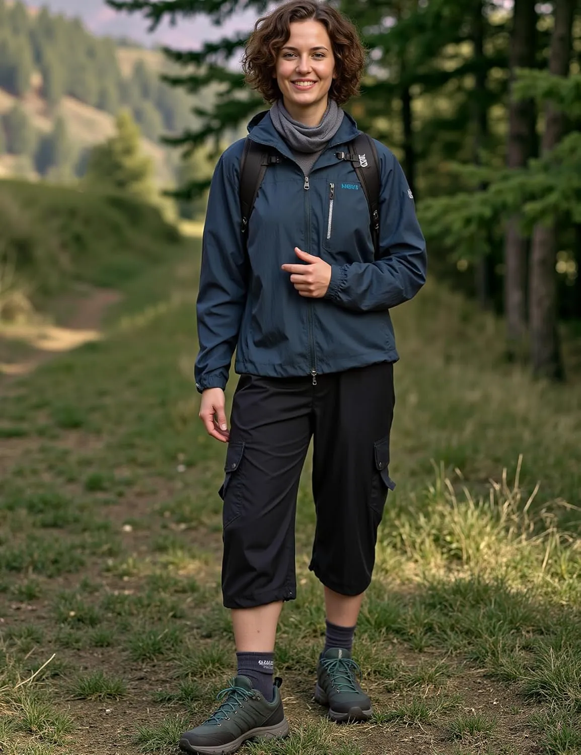Marvmys Women's Cargo Capris Hiking Pants Lightweight Quick Dry Athletic Travel Cropped Pants with 6 Pockets