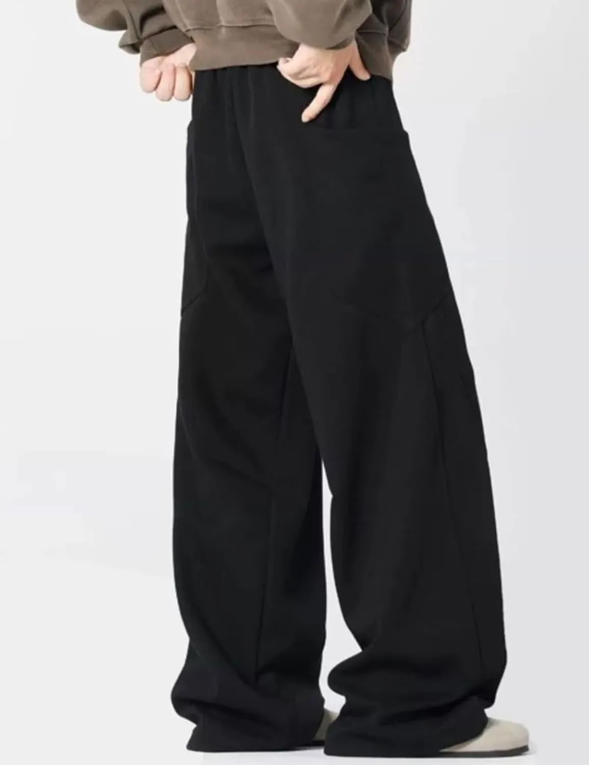 Men Baggy Sweatpants Y2K Drawstring Track Pants Grunge Cargo Joggers Straight Leg Sweatpants with Pockets