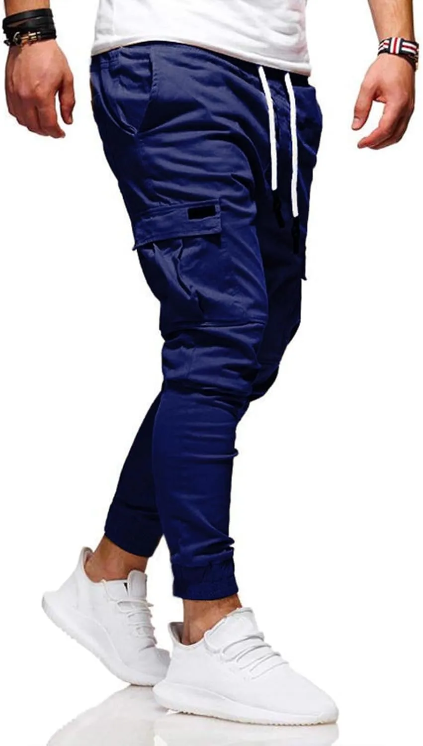 Men Joggers Chino Cargo Pants Sweatpants Hiking Outdoor Recreation Pants Casual Twill Fitness Track Jogging Pants