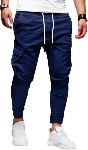 Men Joggers Chino Cargo Pants Sweatpants Hiking Outdoor Recreation Pants Casual Twill Fitness Track Jogging Pants