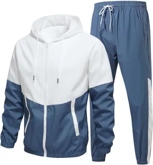 Men Track Suits Sets Long Sleeve Full-Zip Sweatsuit Active Jackets And Pants 2 Piece Outfits Athletic Jogging Suit