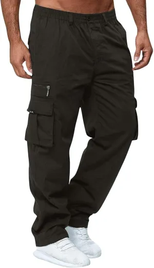 Men Work Pants Hiking Stretch Sweatpants with Pockets Mencomfy Joggers Slim Fit Camo Tactical Trousers