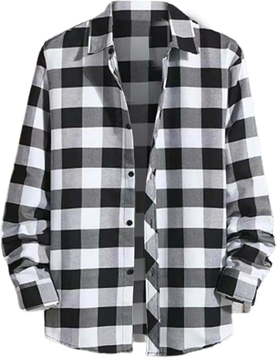 Men's 2025 New Flannel Plaid Shirt Long Sleeve Button Down Camp Shirt Casual Lightweight Work Jacket with Pockets