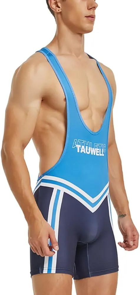 Men's Active Athletic Bodysuit Supporters Wrestling Singlet Jumpsuit Boxer Leotard Shapewear