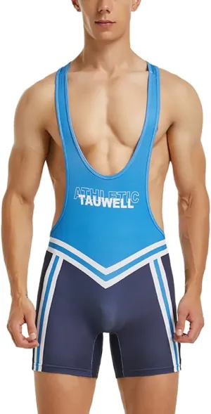 Men's Active Athletic Bodysuit Supporters Wrestling Singlet Jumpsuit Boxer Leotard Shapewear