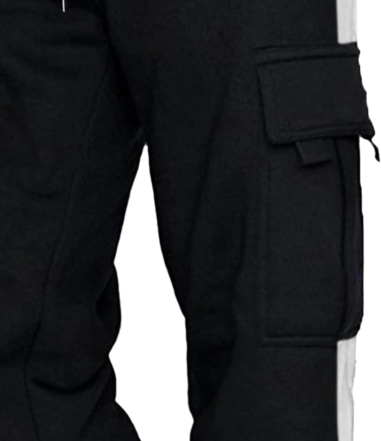 Men's Baggy Straight Leg Casual Pants Drawstring Loose Fit Casual Pants Outdoor Hiking Cargo Trousers