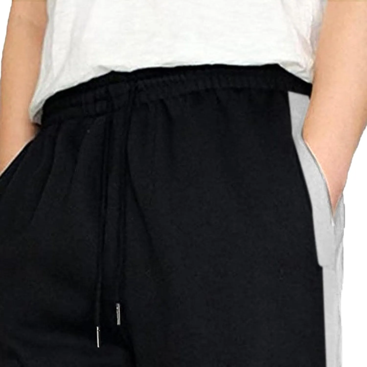 Men's Baggy Straight Leg Casual Pants Drawstring Loose Fit Casual Pants Outdoor Hiking Cargo Trousers