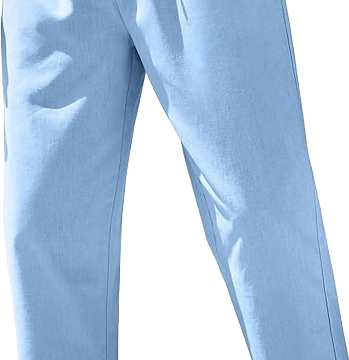 Men's Basic Cotton Liene Loose Fit Pants Elasitc Waist Lightweight Summer Trousers Casual Solid Yoga Beach Pants