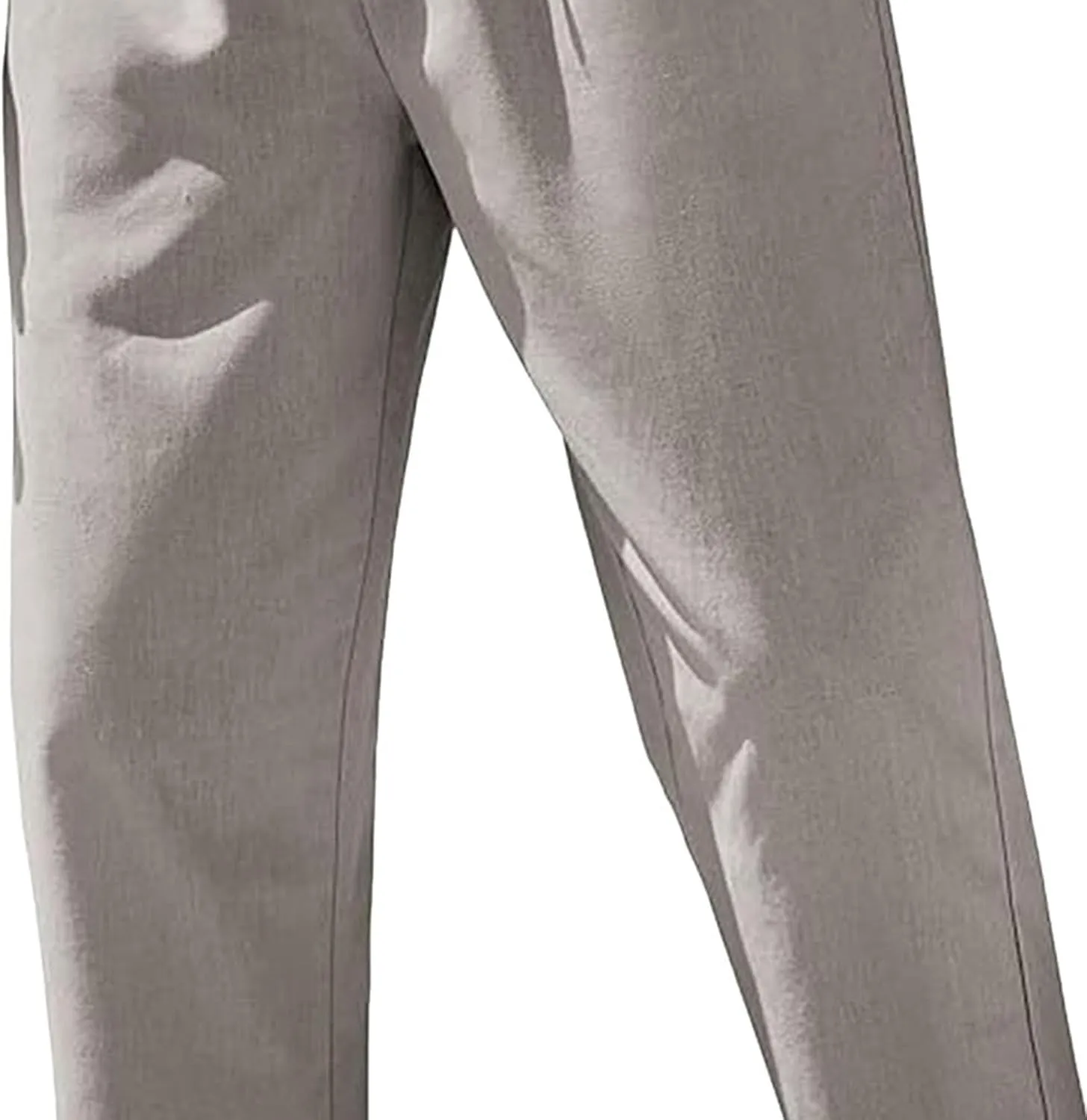Men's Basic Cotton Liene Loose Fit Pants Elasitc Waist Lightweight Summer Trousers Casual Solid Yoga Beach Pants