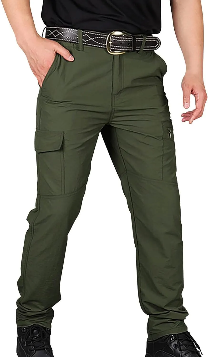Men's Camo Cargo Pants Trousers Hiking Pants 8 Pocket Plain Comfort Breathable Outdoor Daily Work Pants for Hiking