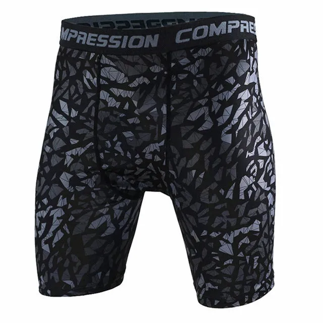 Mens Camouflage Tight shorts Running training compression Quick-dry short pants