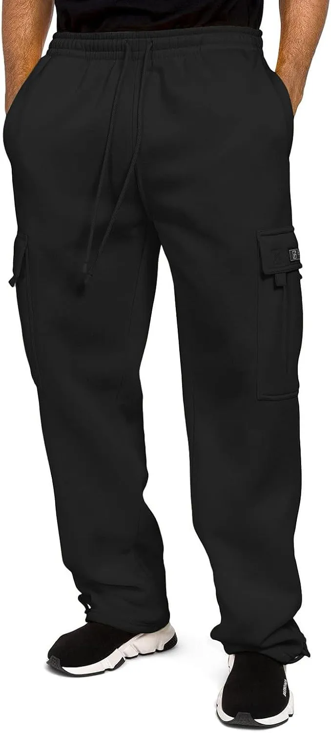 Mens Cargo Pants Casual Joggers Athletic Pants Cotton Loose Straight Sweatpants